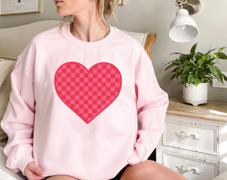 Checkered Heart Sweatshirt