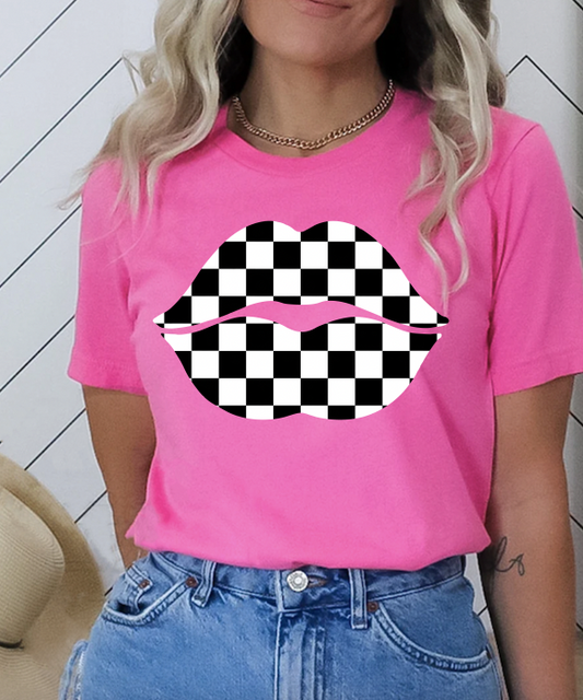 Checkered Lips T-Shirt