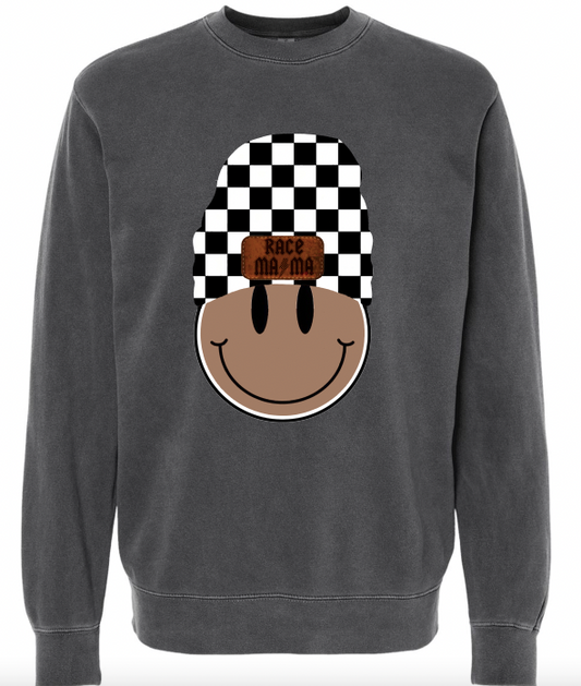 Race Mama Black Smiley Sweatshirt