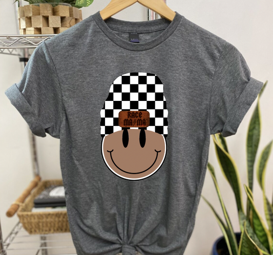 Race Mama Black Smiley T-Shirt
