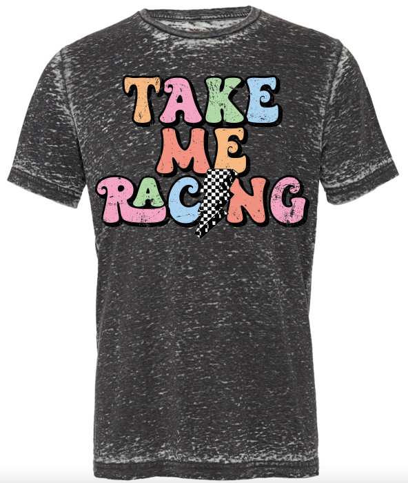 "Take Me Racing" Acid Wash T-Shirt