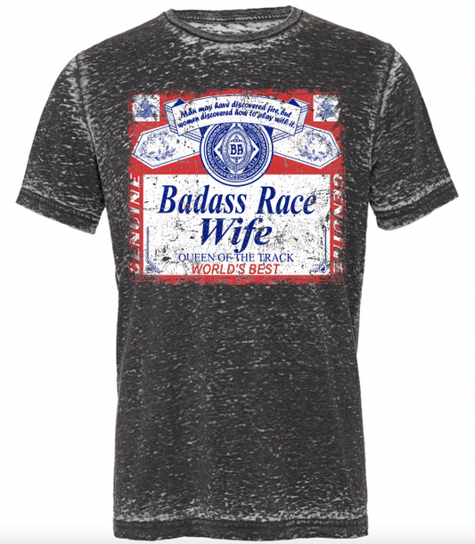 "Badass Race Wife" Acid Wash T-Shirt