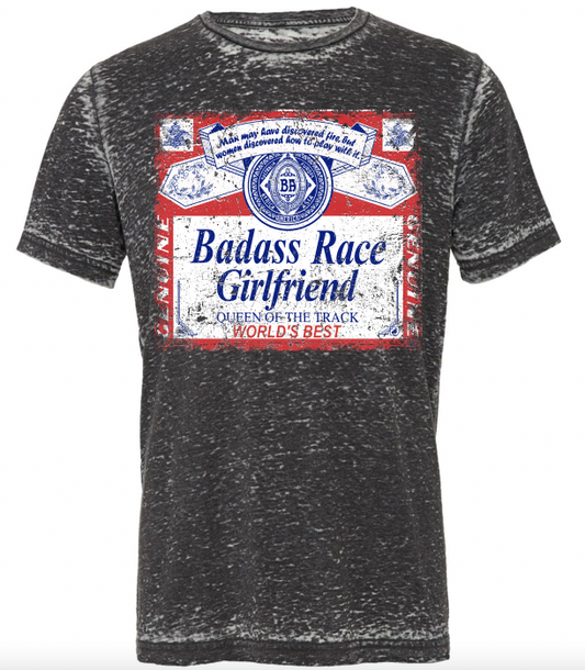 "Badass Race Girlfriend" Acid Wash T-Shirt