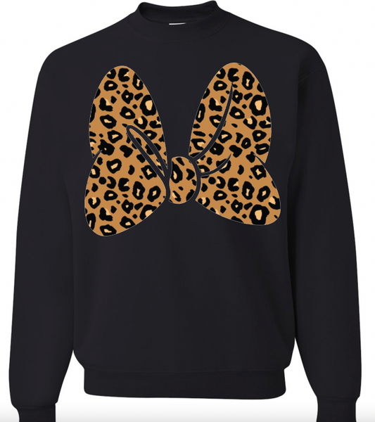 Leopard Minnie Bow Sweatshirt