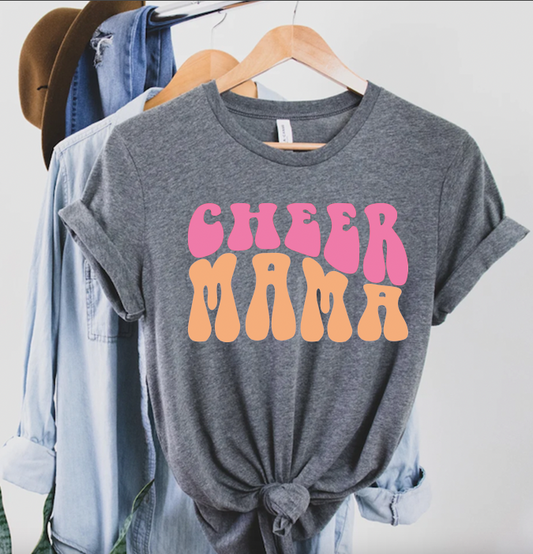 "Cheer Mama" Pink and Orange T-Shirt