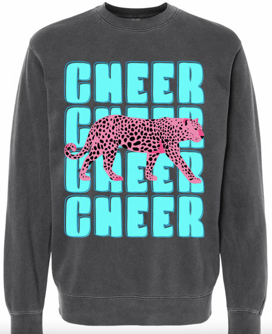 Cheer Leopard Sweatshirt Grey