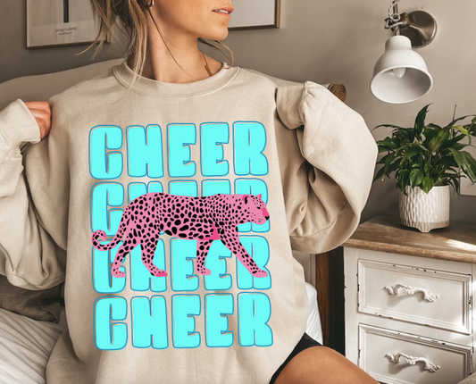 Cheer Leopard Sweatshirt Tan