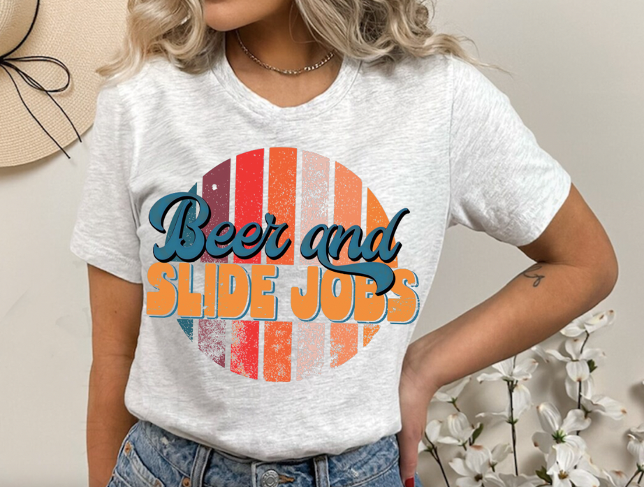 "Beer and Slidejobs" T-Shirt Ash